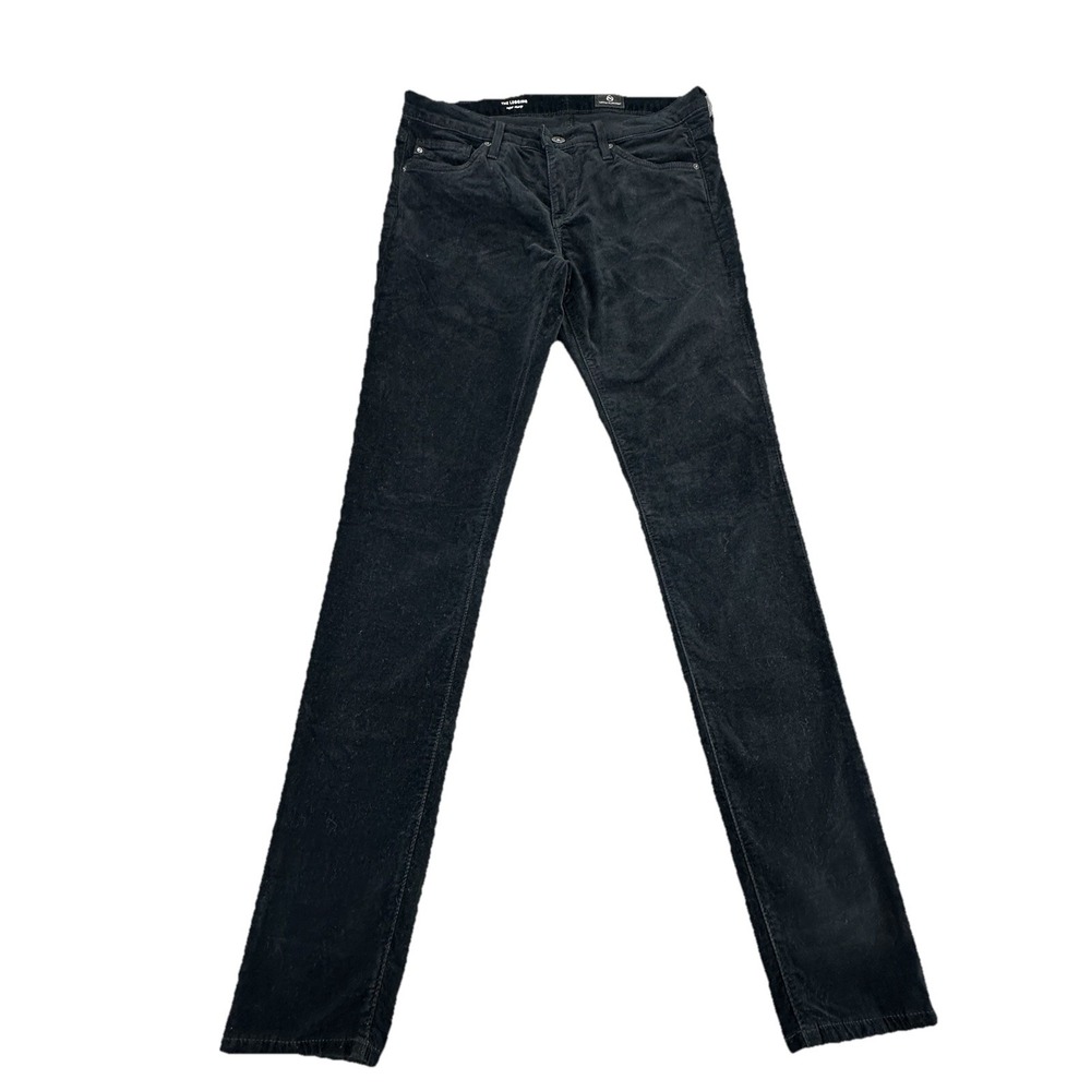 AG Adriano Goldschmied The Legging Super Skinny Black Velvet‎ Pants Jeans 28R